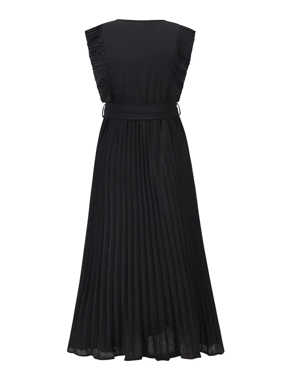 Tied Surplice Cap Sleeve Pleated Dress, image 16