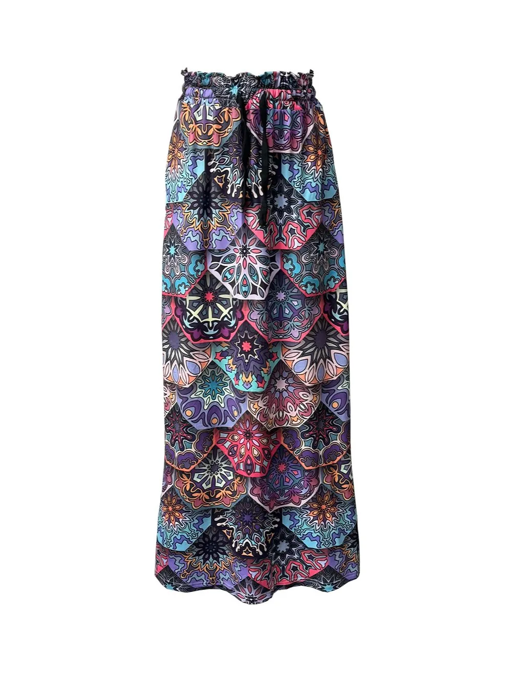 Printed Maxi Skirt with Pockets, image 8