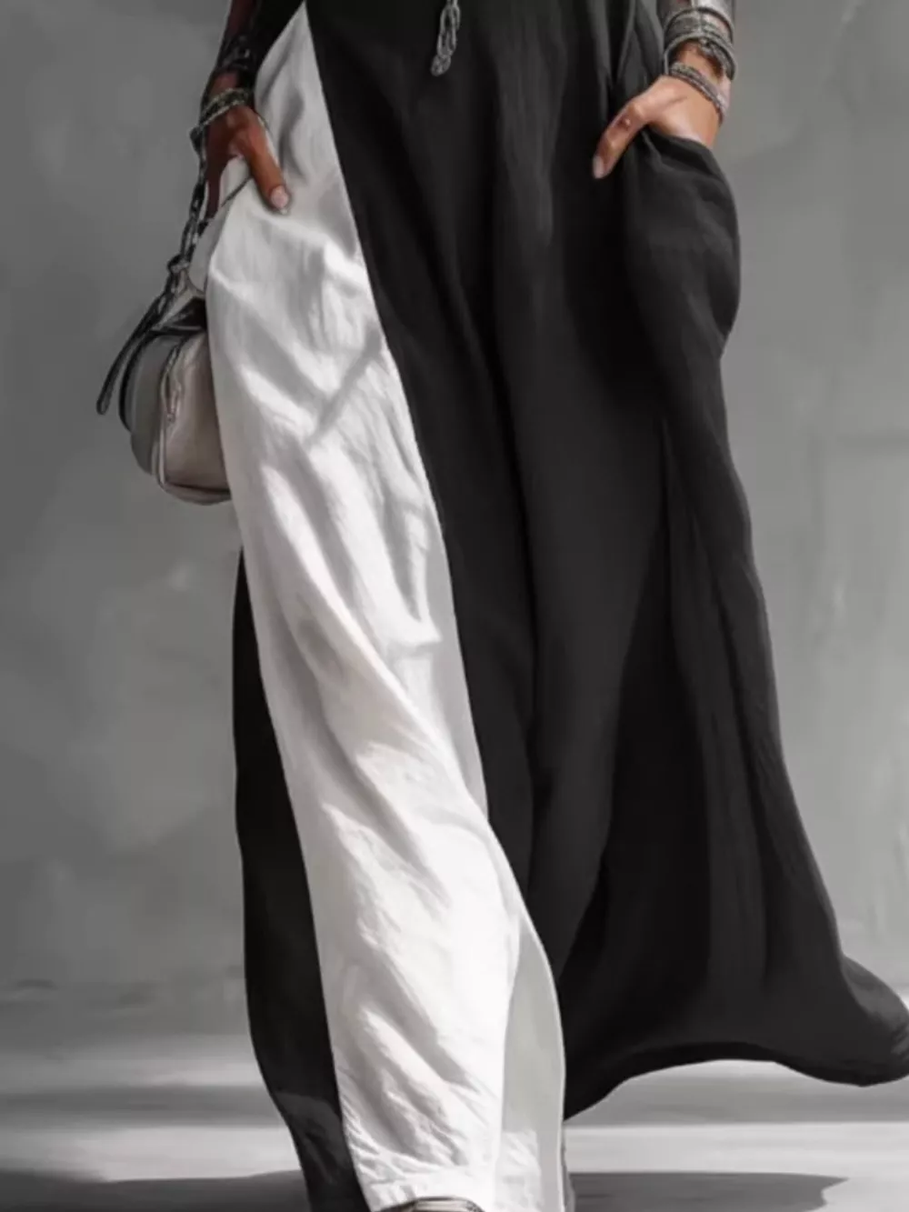 Two-Tone Sleeveless Maxi Dress, image 10