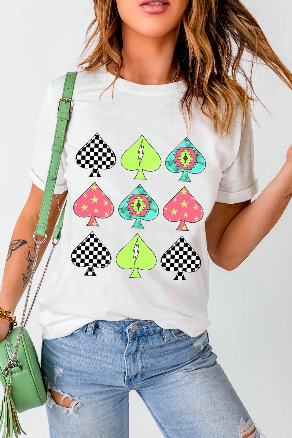Graphic Round Neck Short Sleeve T-Shirt, image 2