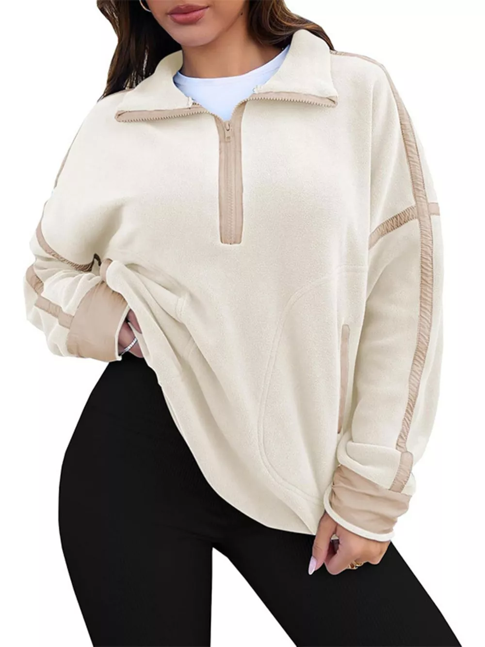 Half Zip Dropped Shoulder Sweatshirt, image 20