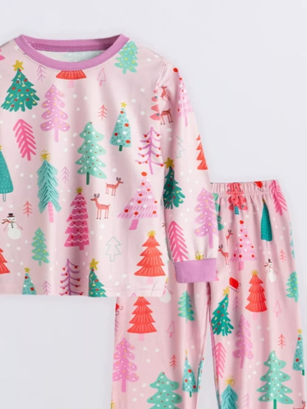 Children's Christmas Tree Print Pajama Set, image 4