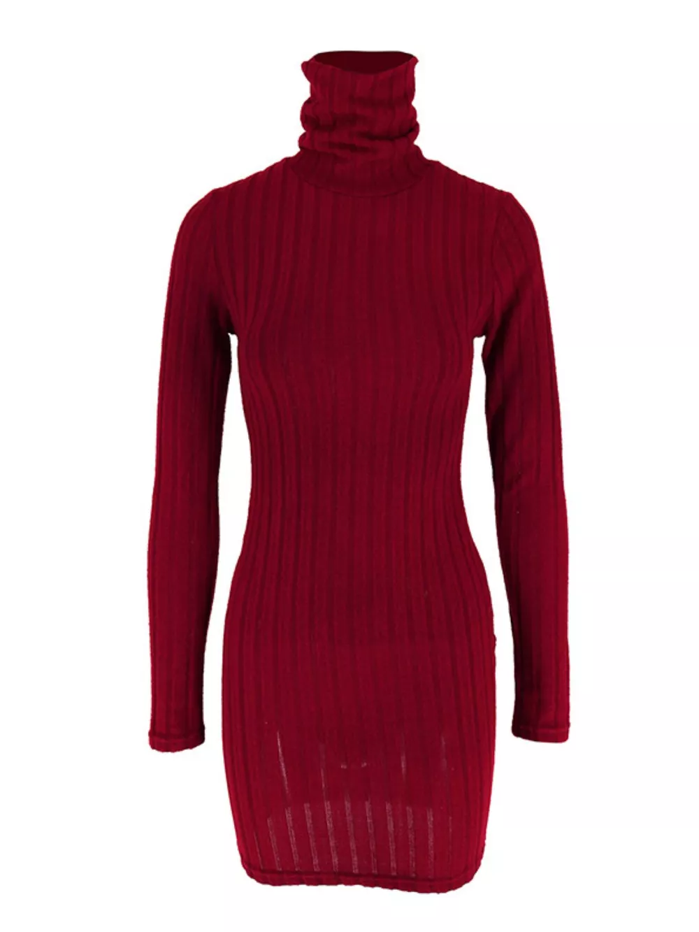 Turtleneck Ribbed Bodycon Mini Dress, image 12