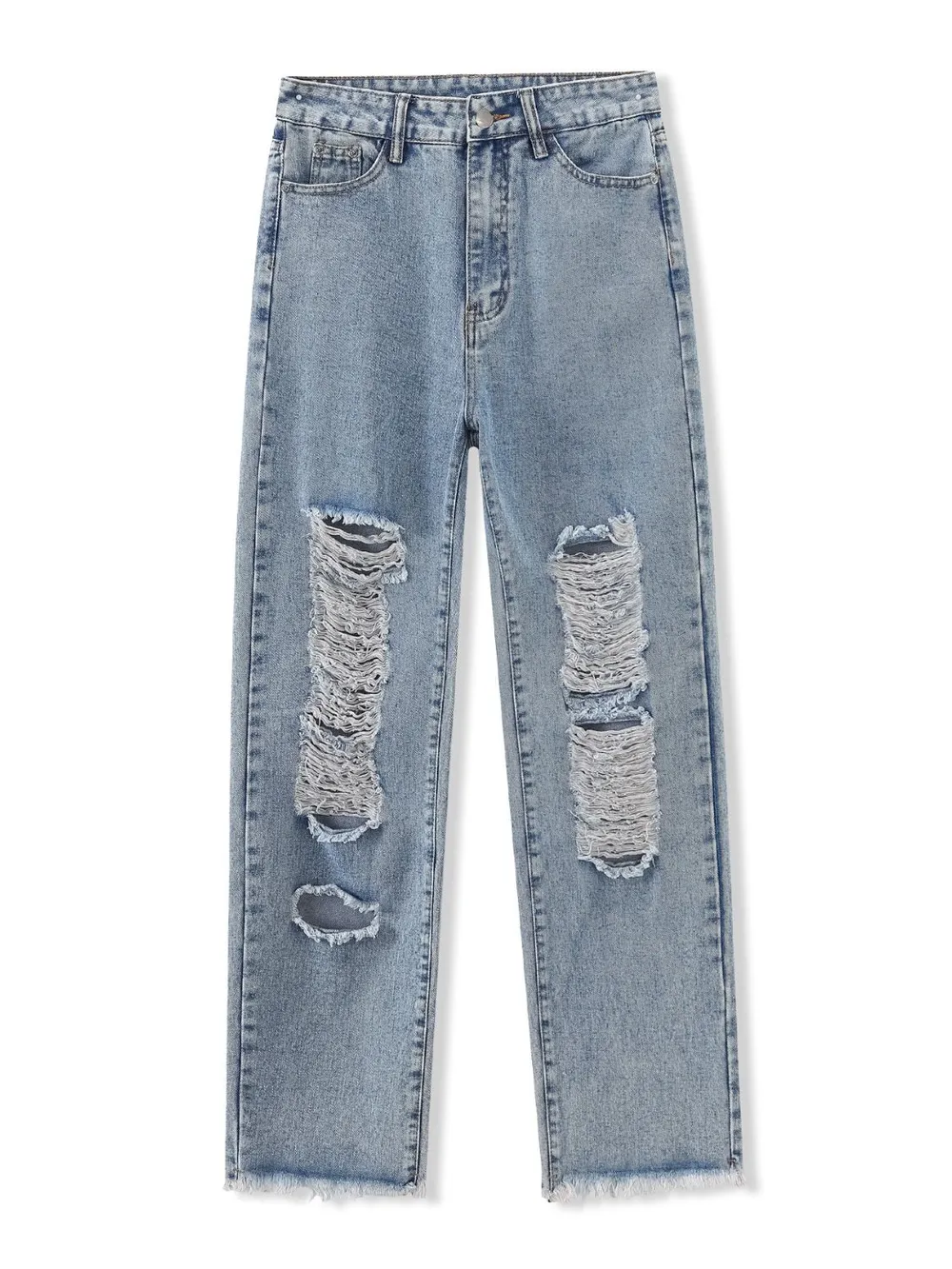 Distressed Raw Hem Jeans, image 4