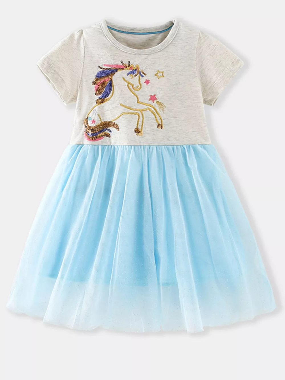 Children's Unicorn Sequin Embroidered Tulle Dress, image 2