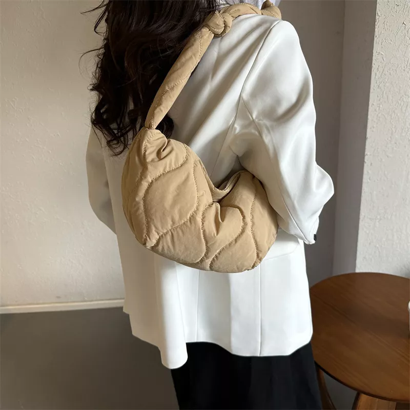 Solid Color Quilted Crossbody Bag, image 11