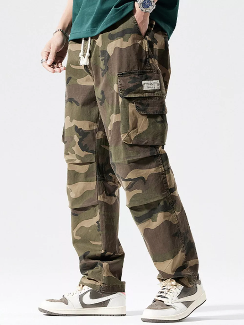 Men's Full Size Casual Camouflage Cargo Pants Plus Size, image 3