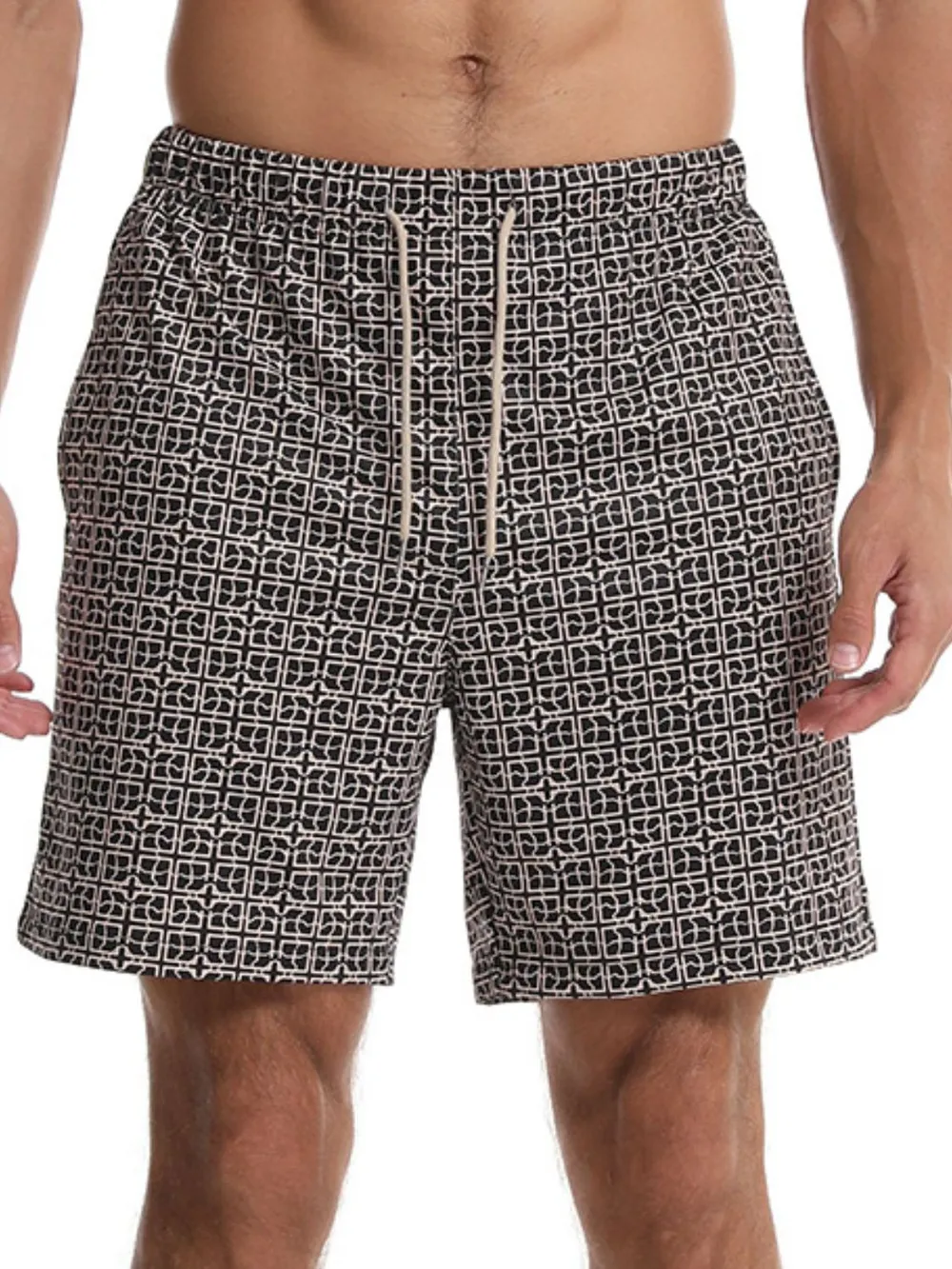 Men's Drawstring Printed Shorts with Pockets, image 7