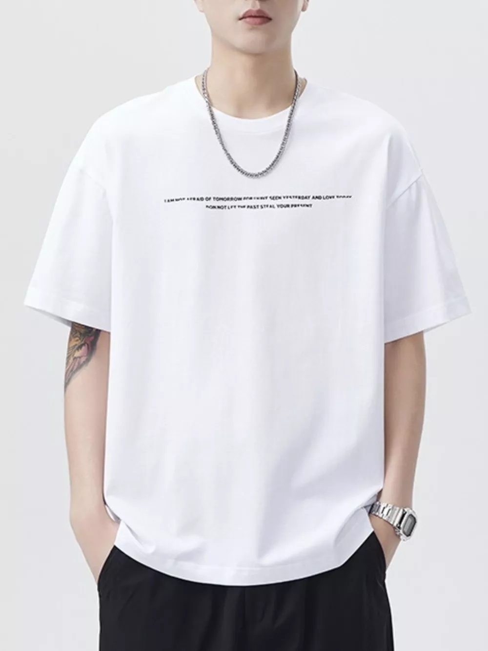 Men's Plus Size Round Neck Short Sleeve T-Shirt, image 5