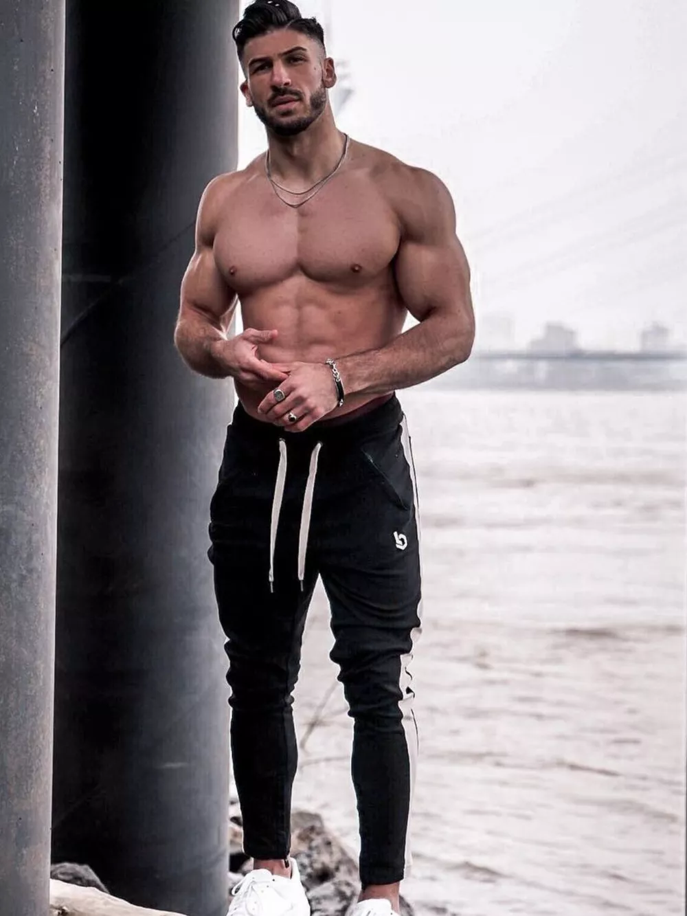 Men's Drawstring Contrast Active Pants, image 6