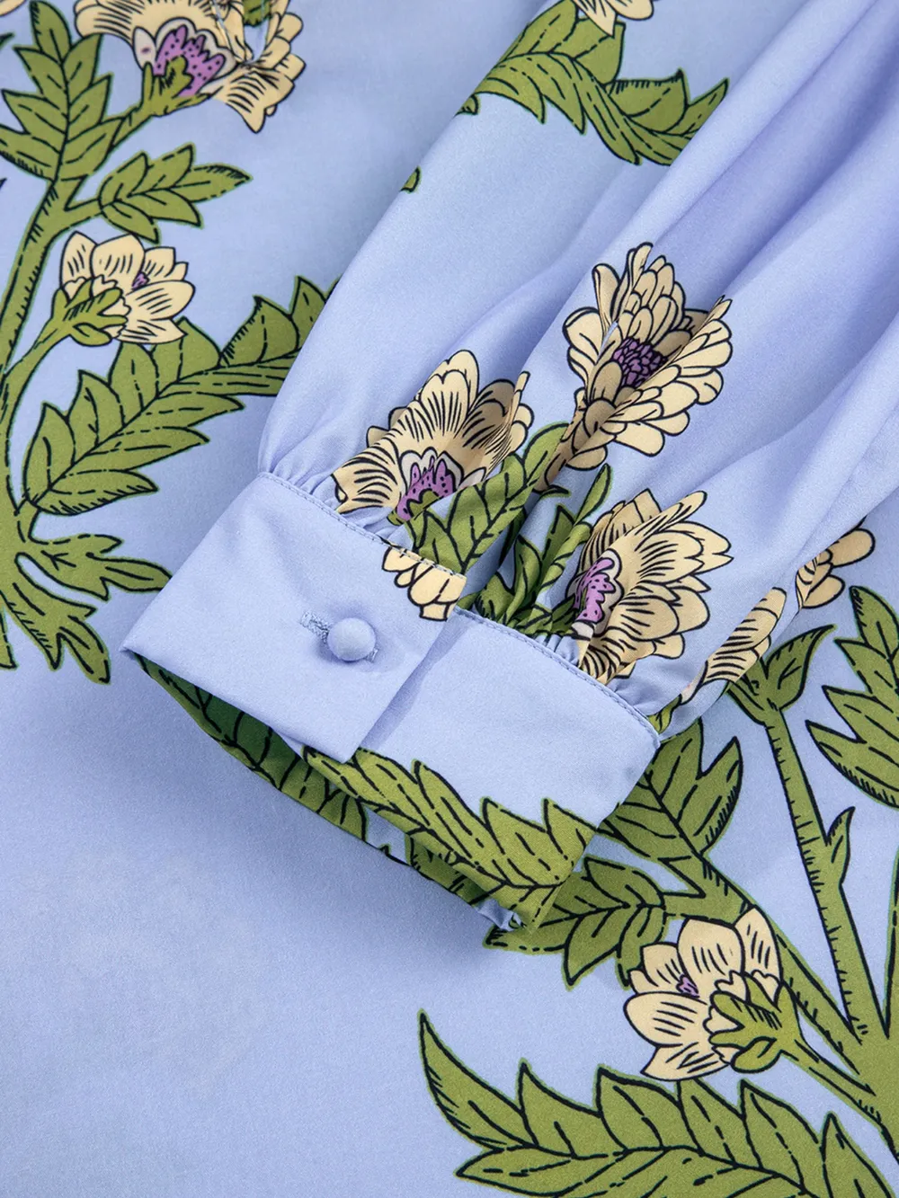 Floral Print Long Sleeve Tie Neck Blouse, image 4