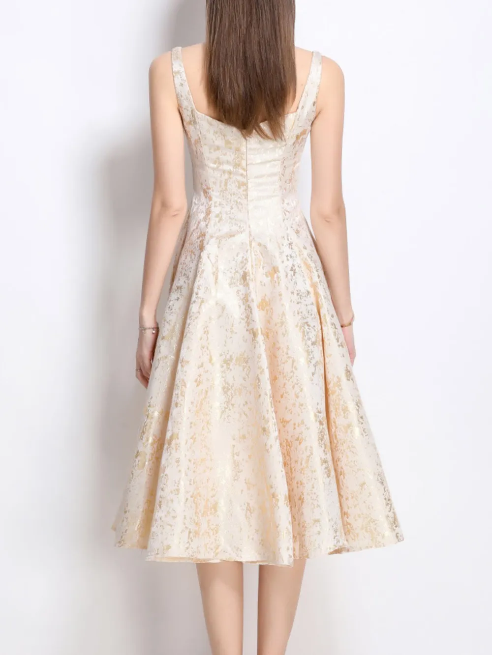 Floral A-Line Sleeveless Midi Dress, image 4