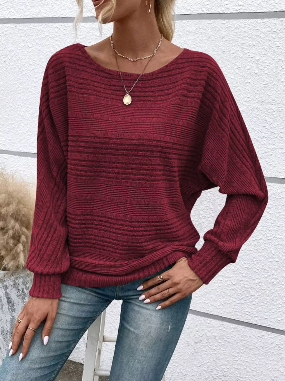 Relaxed Fit Ribbed Knit T-Shirt, image 18