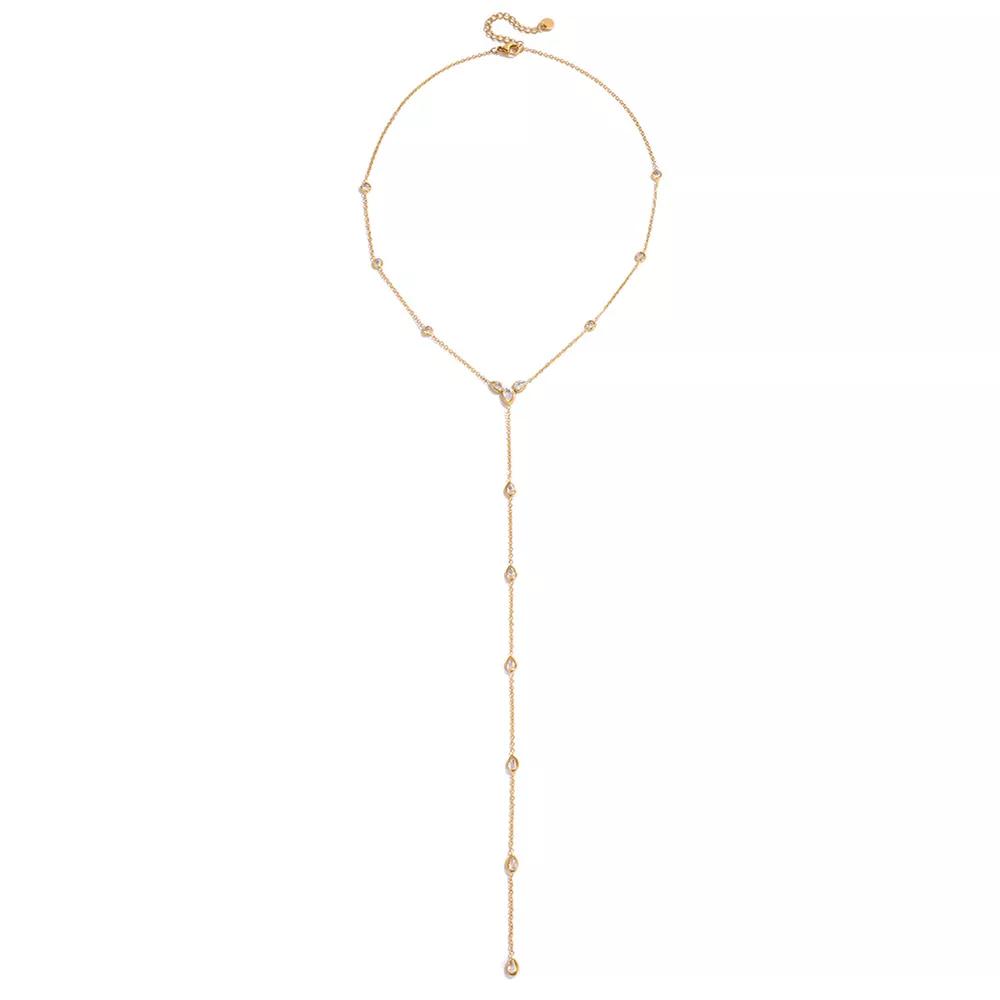 18K Gold-Plated Zircon Chain Necklace, image 11