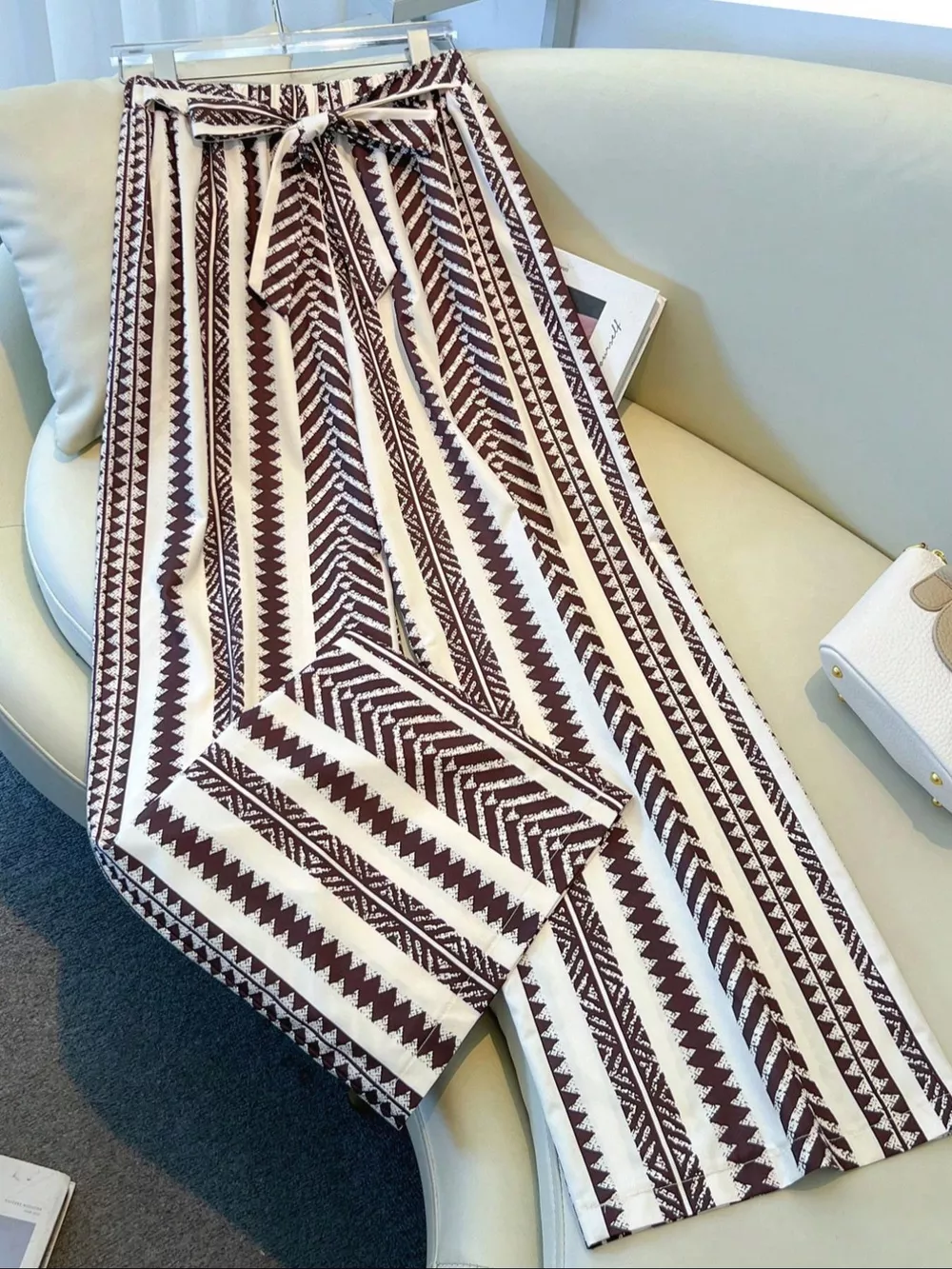 Boho Print Wide Leg Pants, image 11