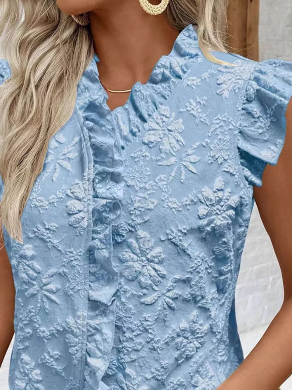 Ruffle Trim Sleeveless Blouse, image 12