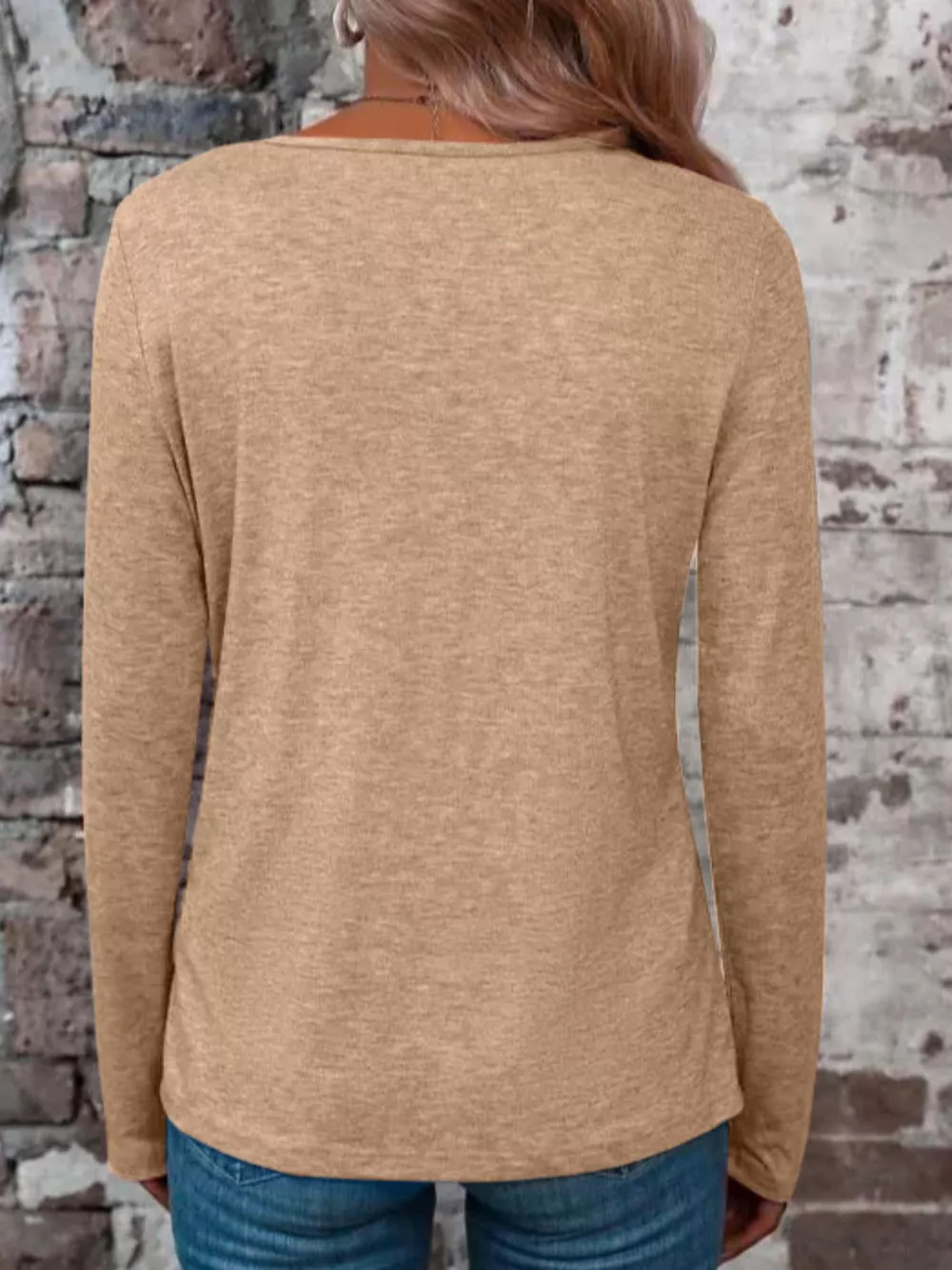 Crisscross V-Neck Long Sleeve T-Shirt, image 10