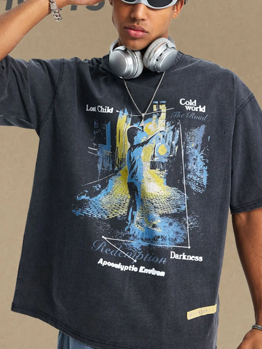 Men's Graphic Round Neck Half Sleeve T-Shirt, image 3
