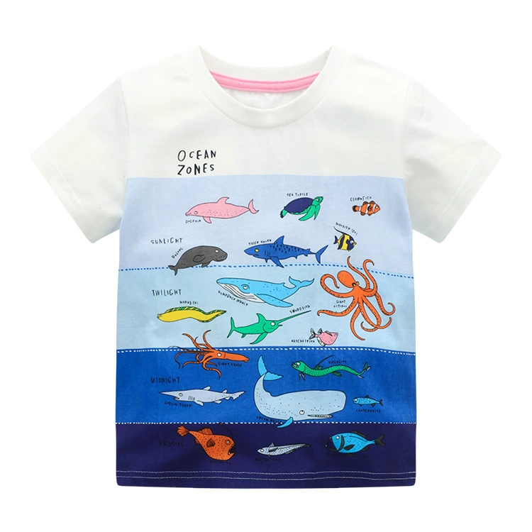 Children's Ocean Adventure Graphic Round Neck T-Shirt, image 2