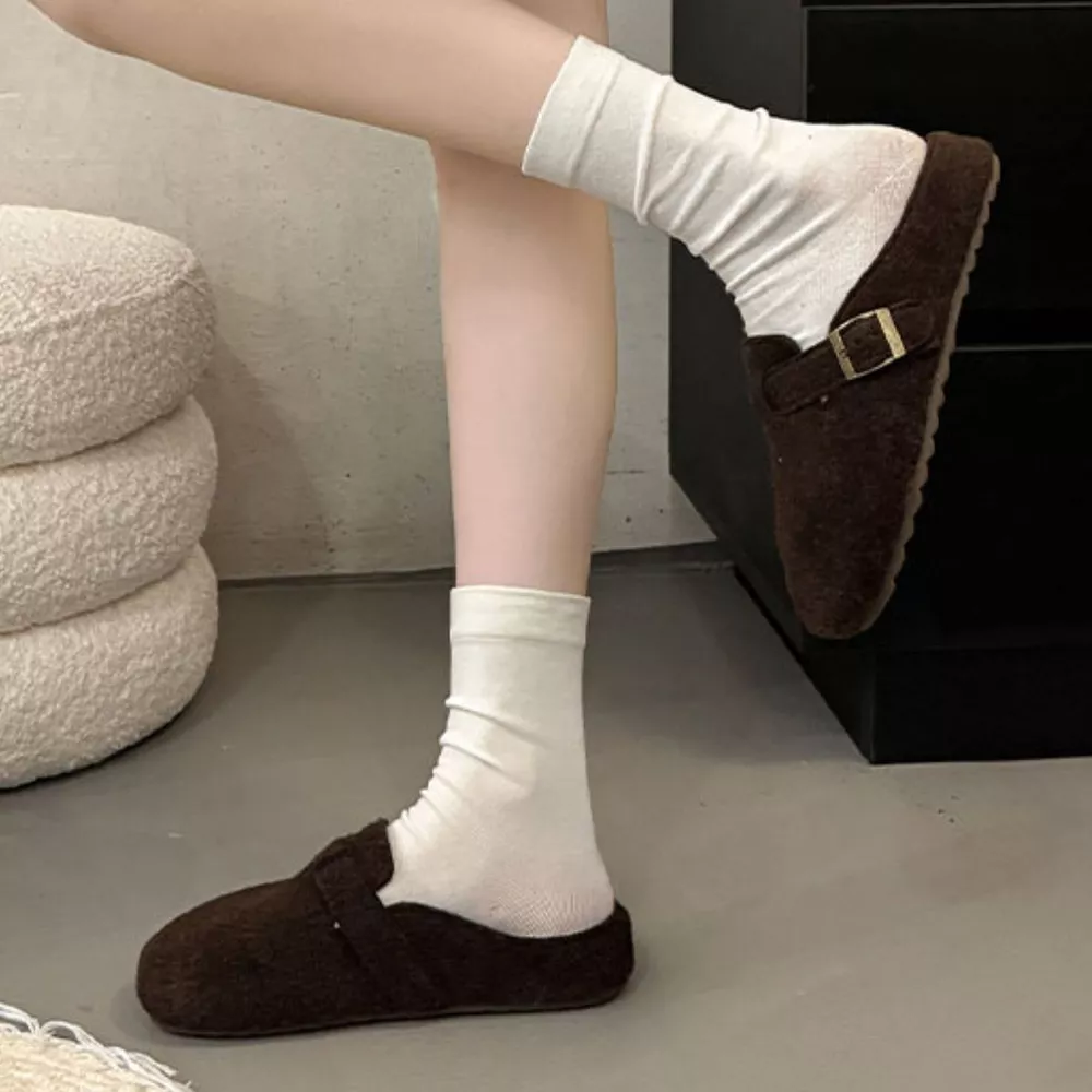 Buckle Decor Round Toe Slippers, image 7