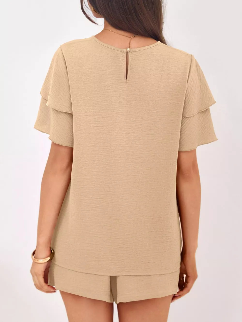 Ruffle Sleeve Top and Shorts Two-Piece Set, image 6