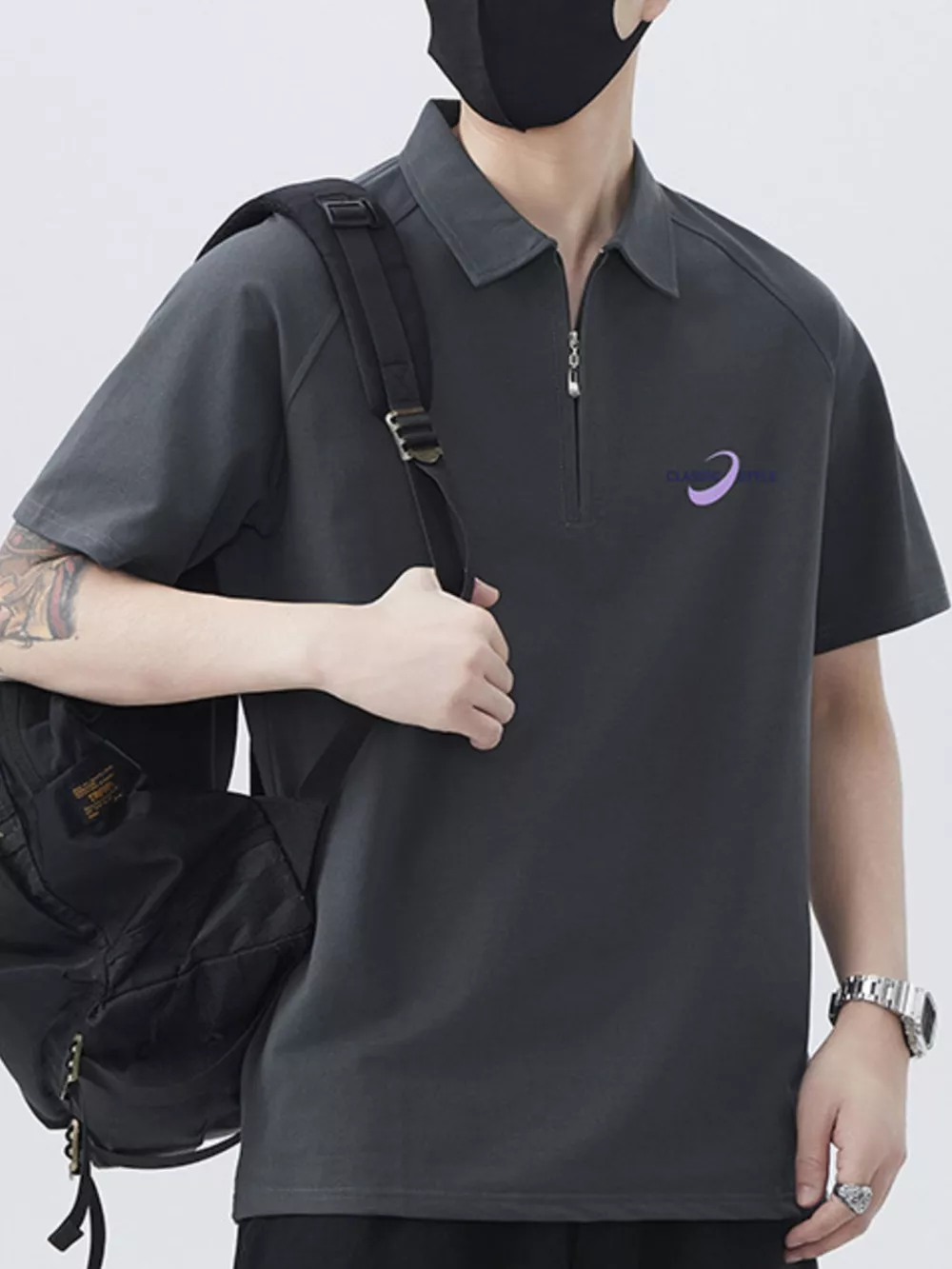 Men's Plus Size Collared Neck Short Sleeve Polo, image 5