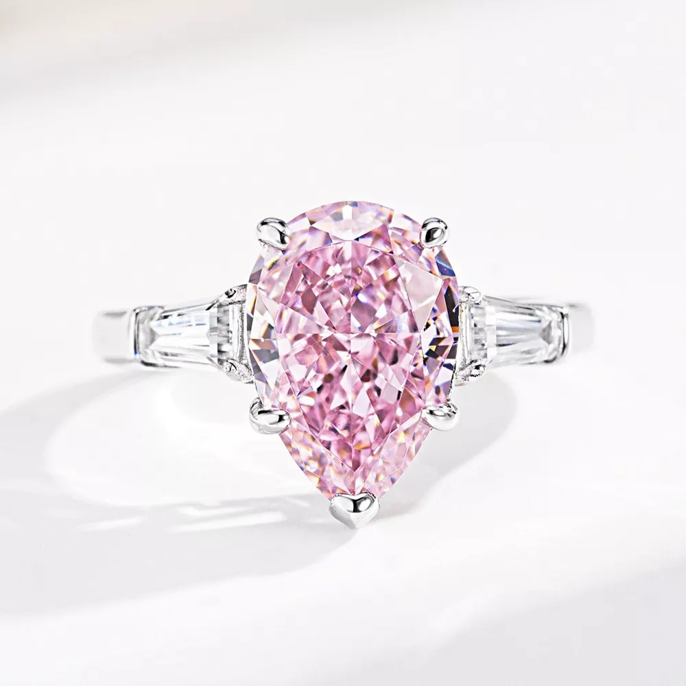 925 Sterling Silver Zircon Teardrop Ring, image 5