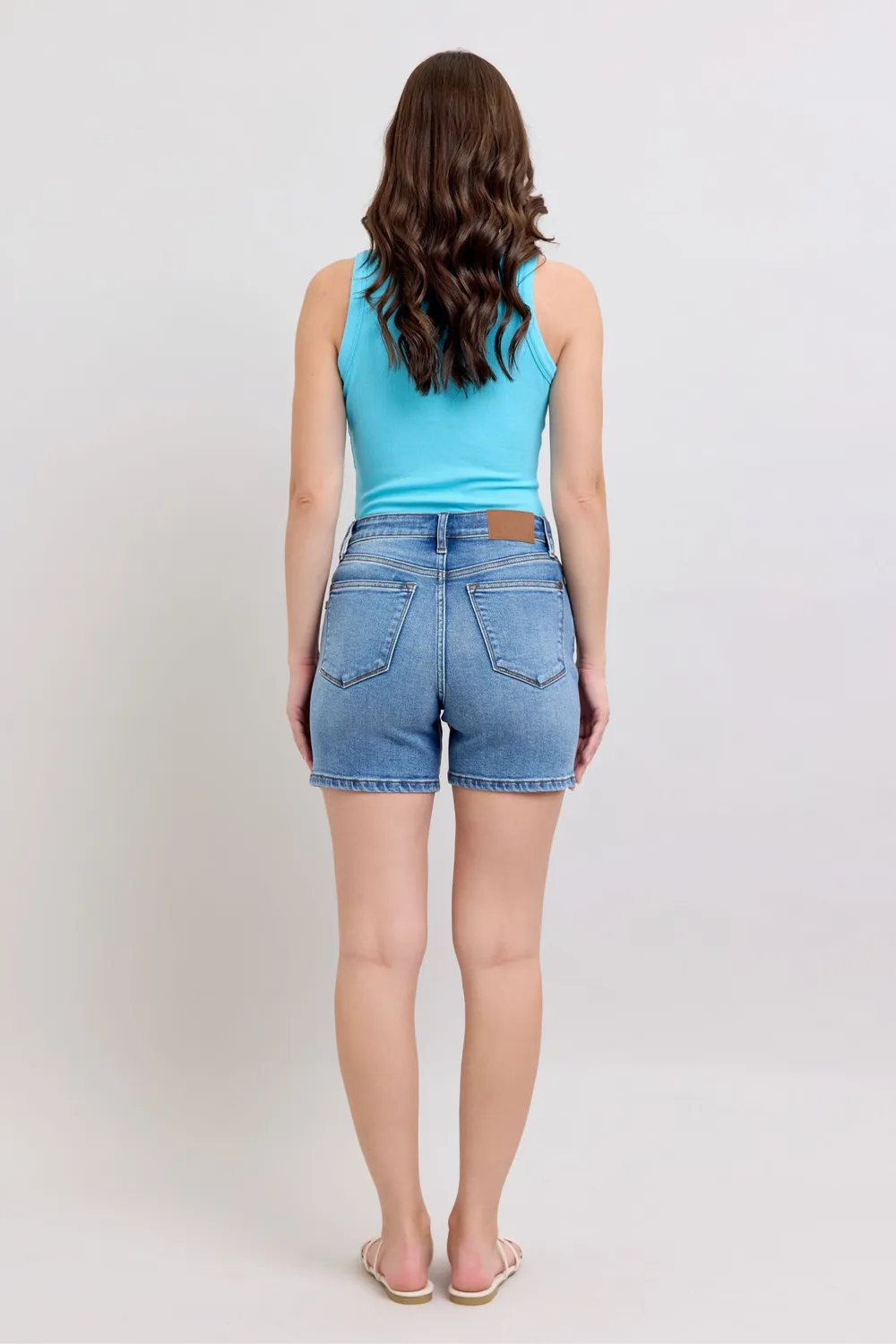 Full Size 2 Button Denim Shorts with Pockets Plus Size, image 12