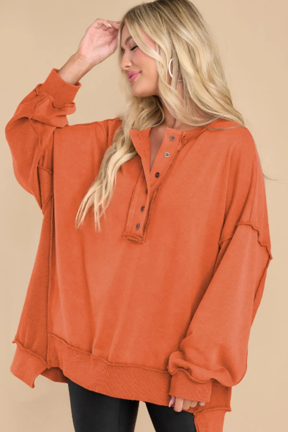 Exposed Seam Long Sleeve Sweatshirt, image 7