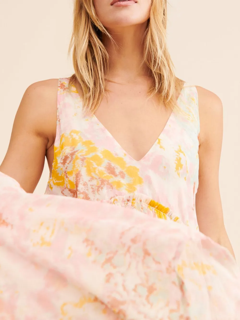 Printed V-Neck Sleeveless Dress, image 3