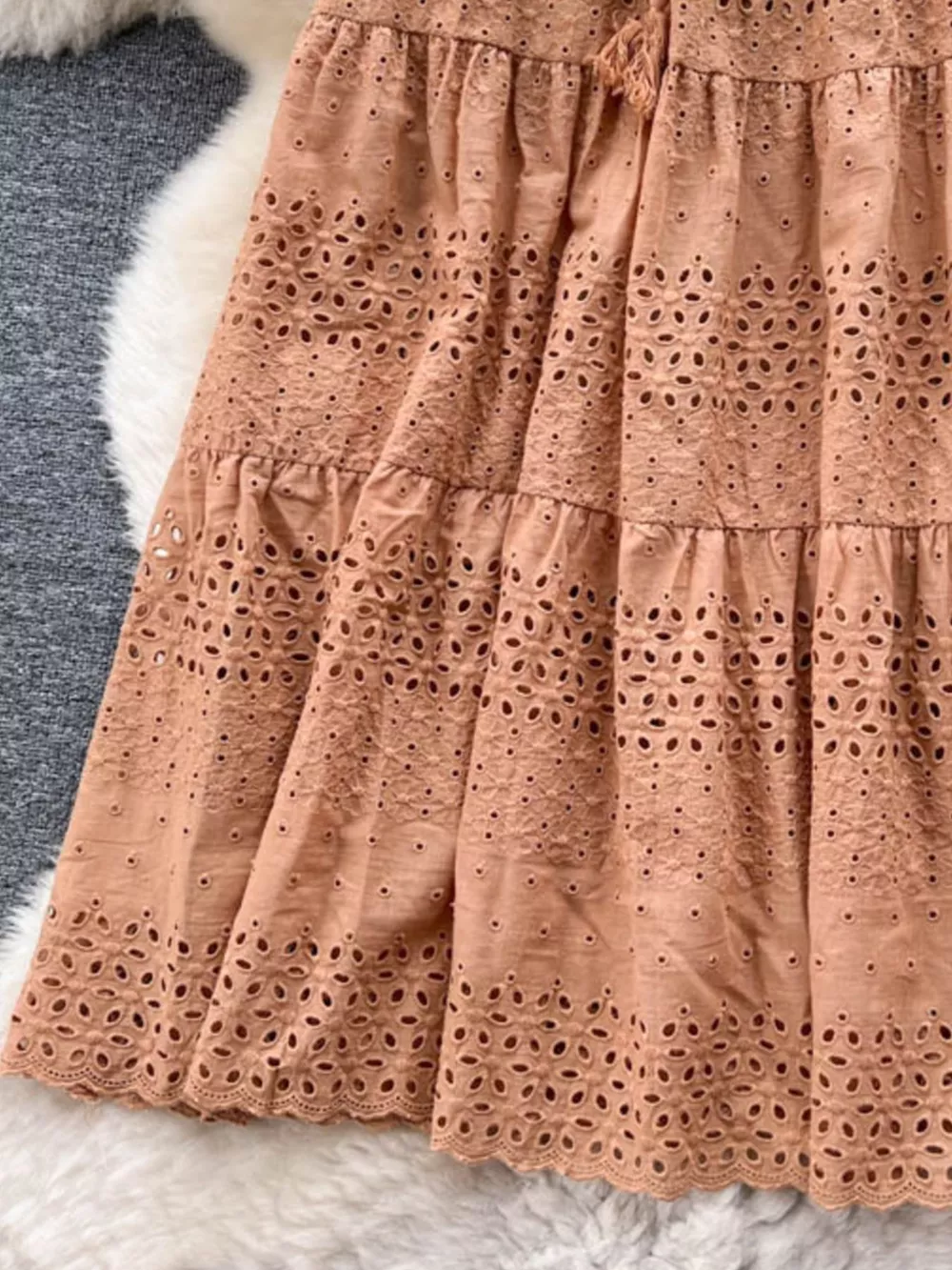 Eyelet Tiered Maxi Skirt, image 17