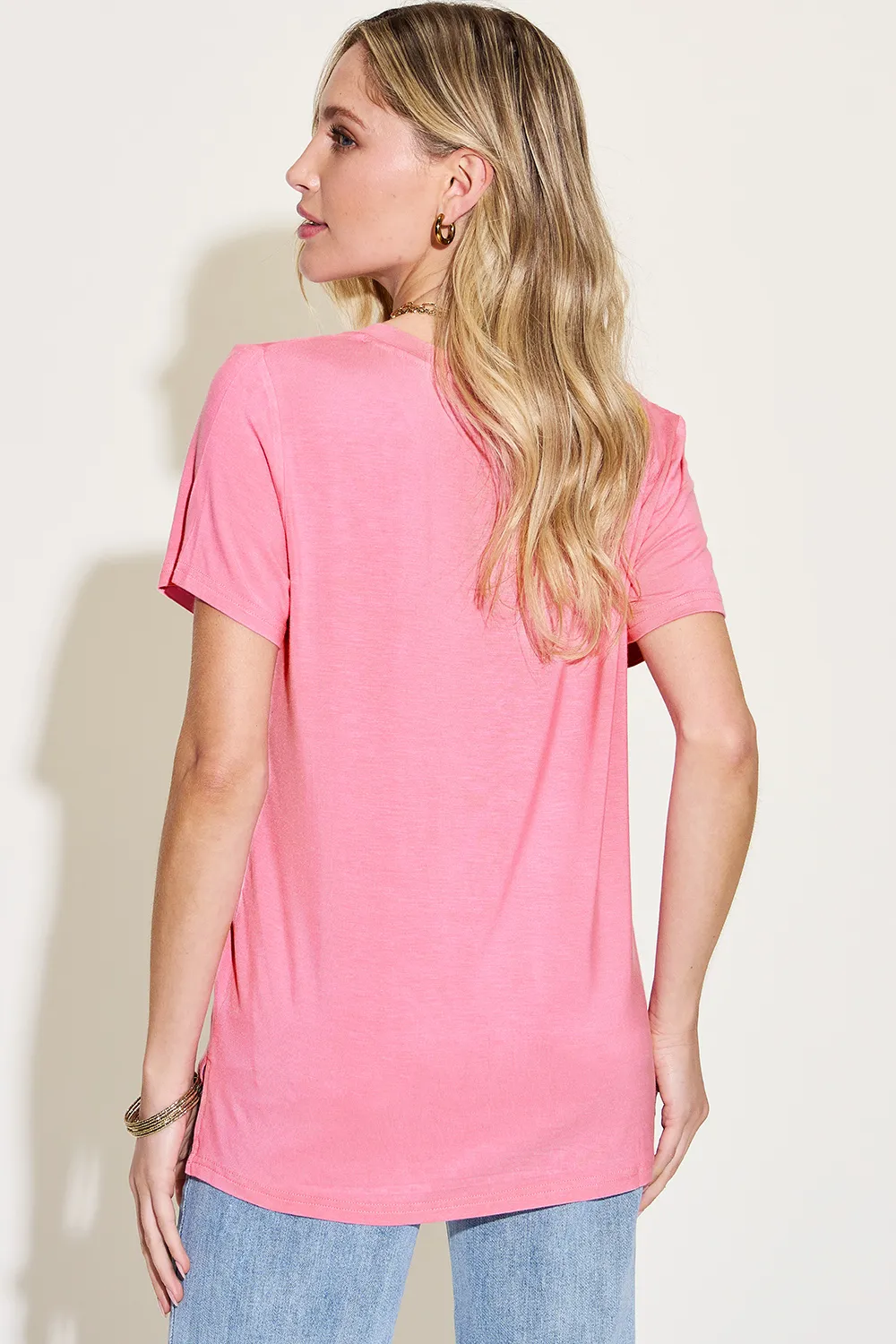 Full Size V-Neck High-Low T-Shirt, image 14