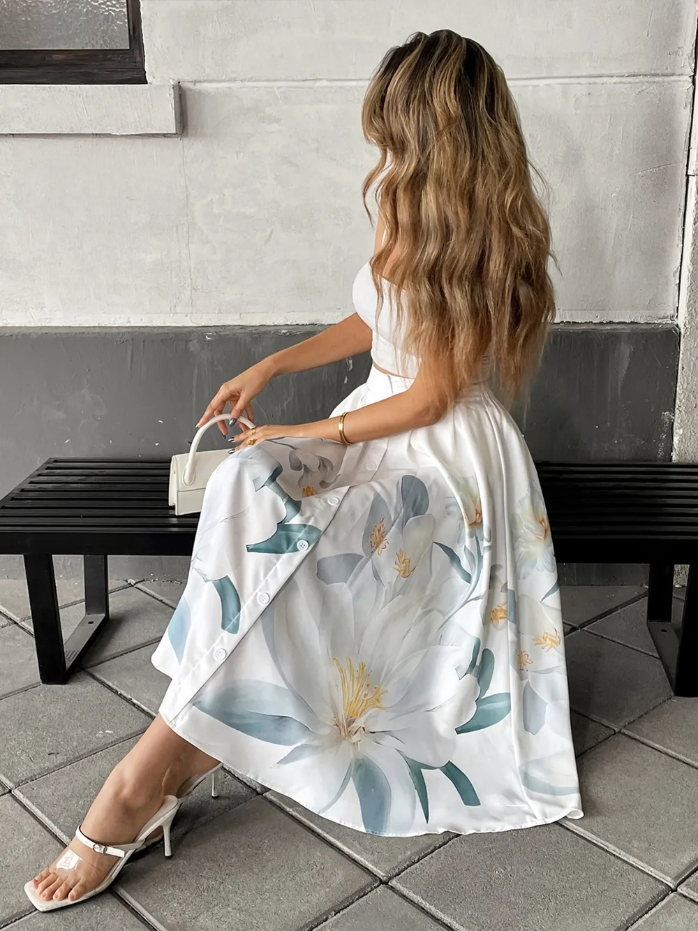 Floral Print Midi Skirt, image 4