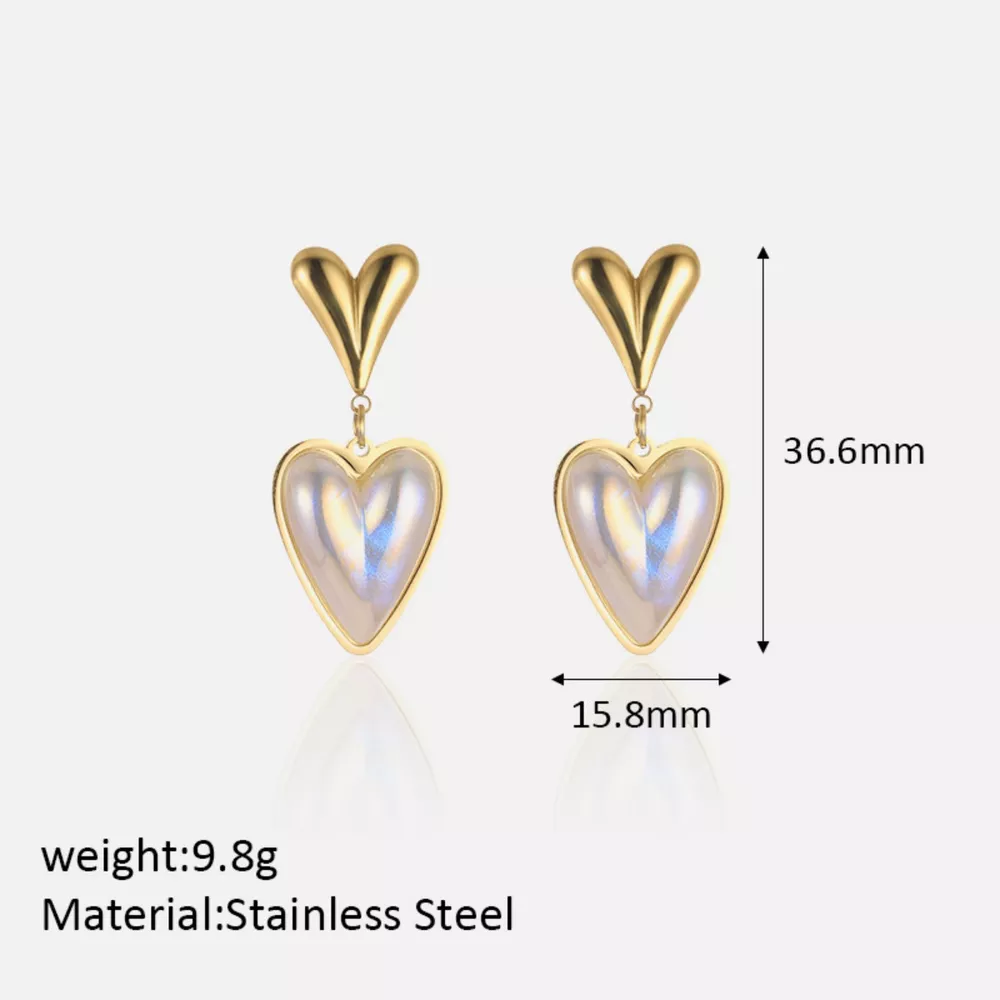 Heart-Shaped Pearl Drop Earrings, image 10