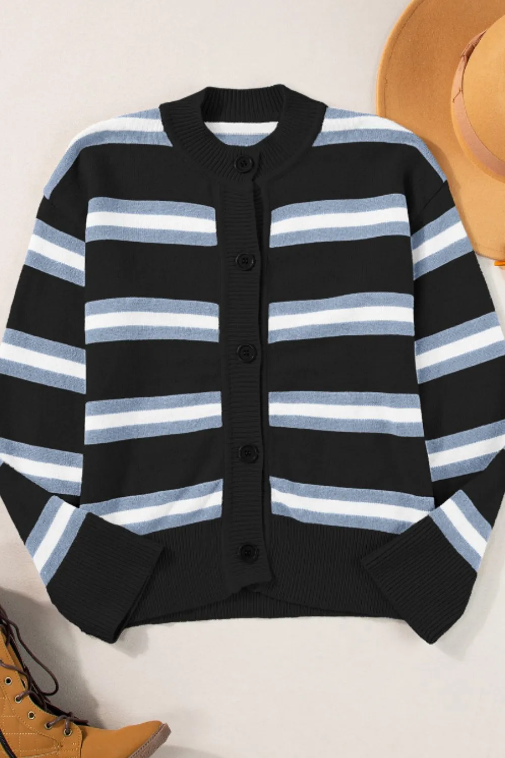 Striped Button Down Long Sleeve Cardigan, image 13