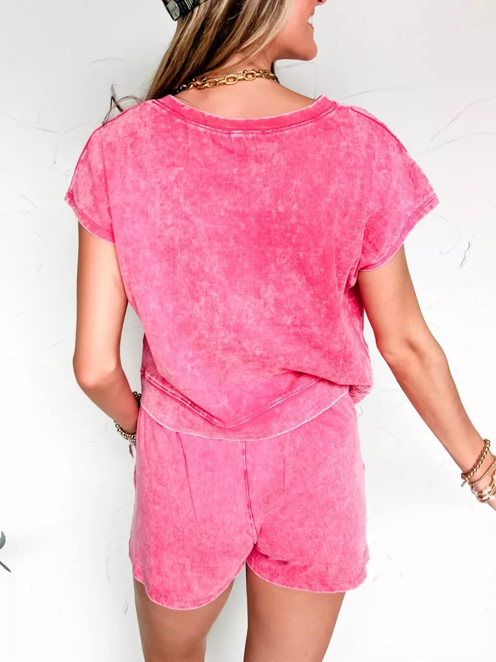 Round Neck Top and Shorts Set, image 2