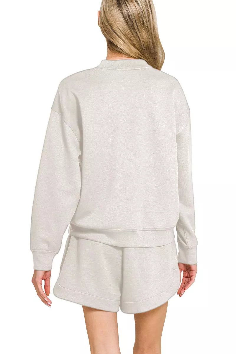 Scuba Long Sleeve Sweatshirt and Shorts Set, image 2