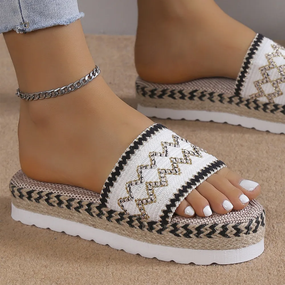 Geometric Weave Platform Sandals, image 4