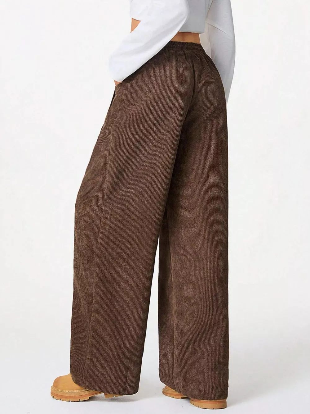 Wide Leg Corduroy Drawstring Pants, image 12