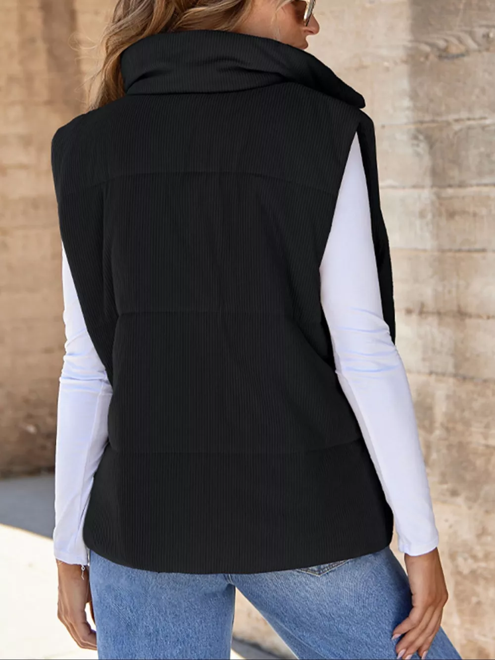 Corduroy Zip Up Vest Coat, image 5
