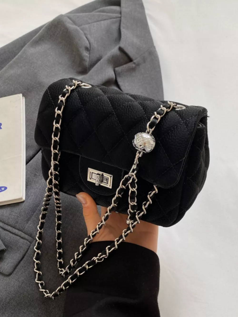 Quilted Chain Crossbody Bag, image 6
