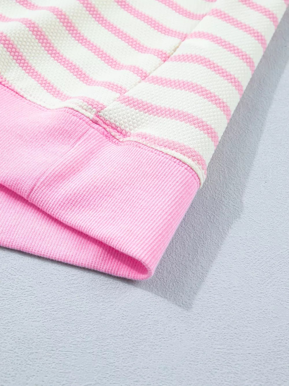 Stripe Ruffled Short Sleeve Patchwork Blouse, image 11