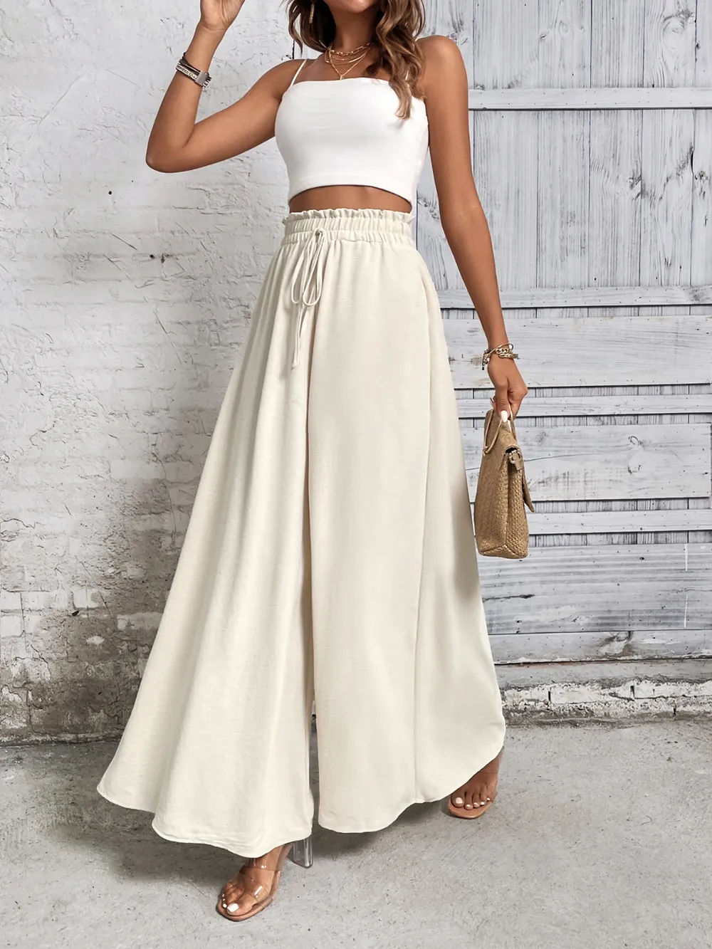 Tied High Waist Wide Leg Pants, image 11
