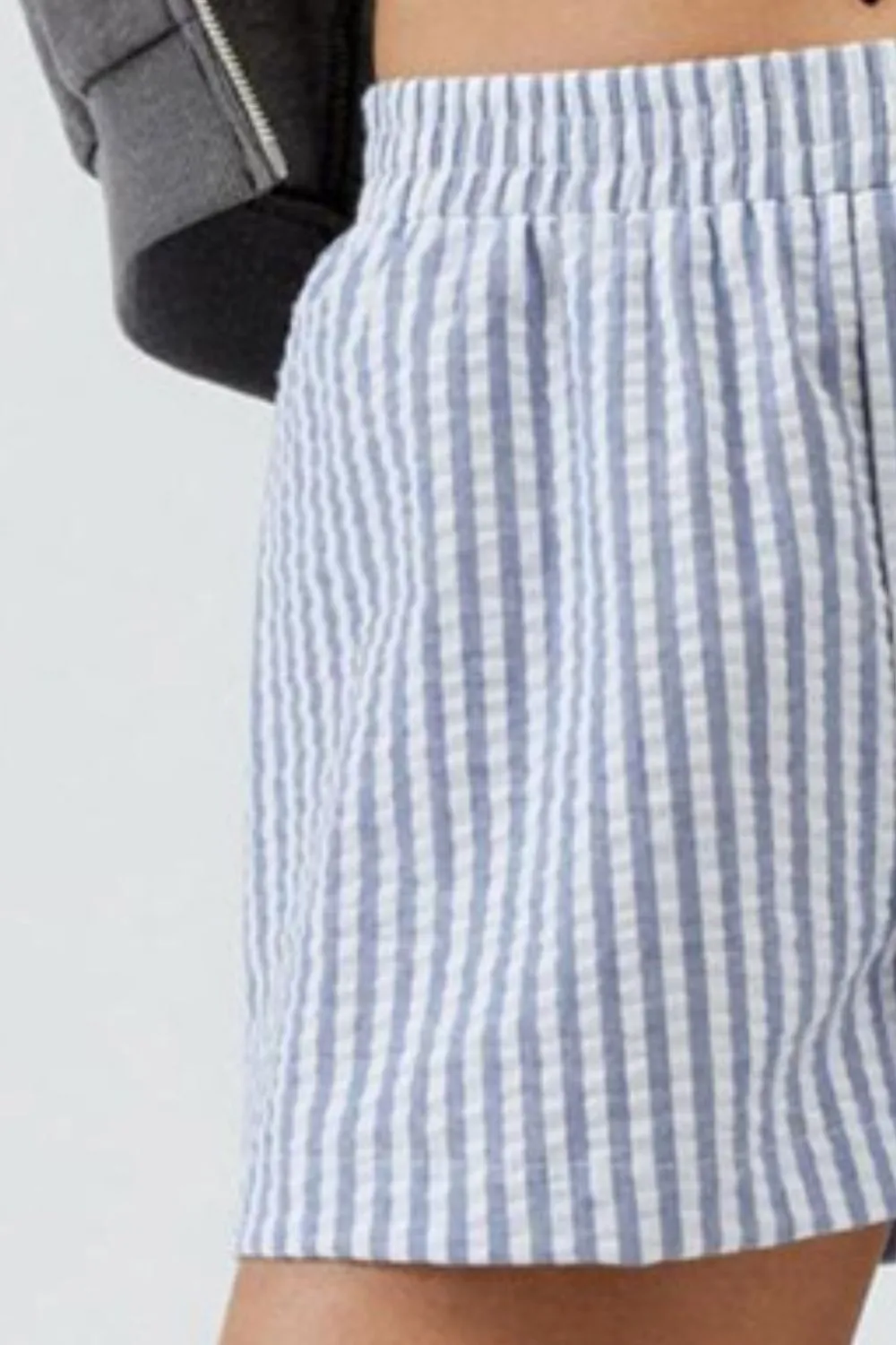 Striped Elastic Waist Shorts, image 8