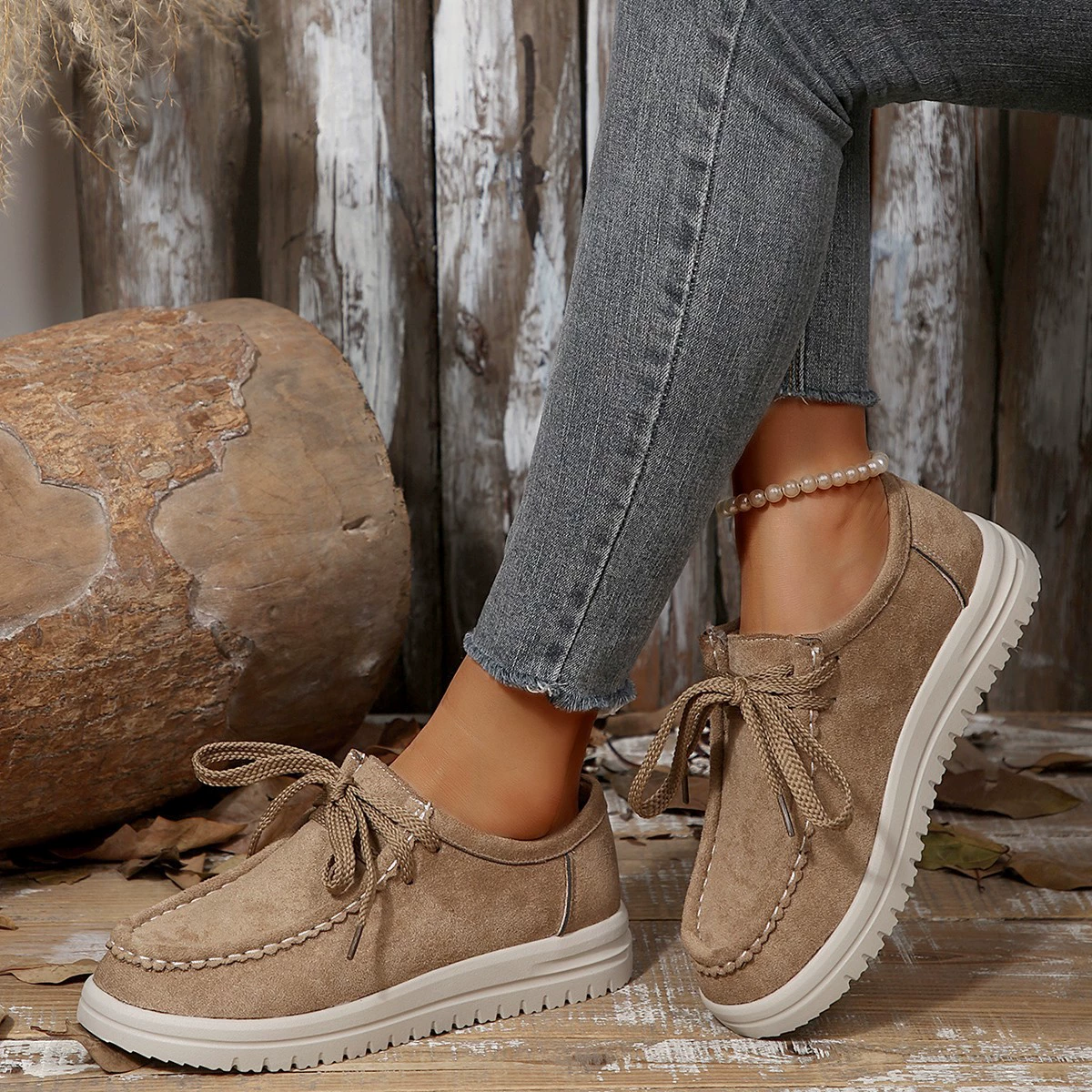 Lace-Up Round Toe Loafers, image 8