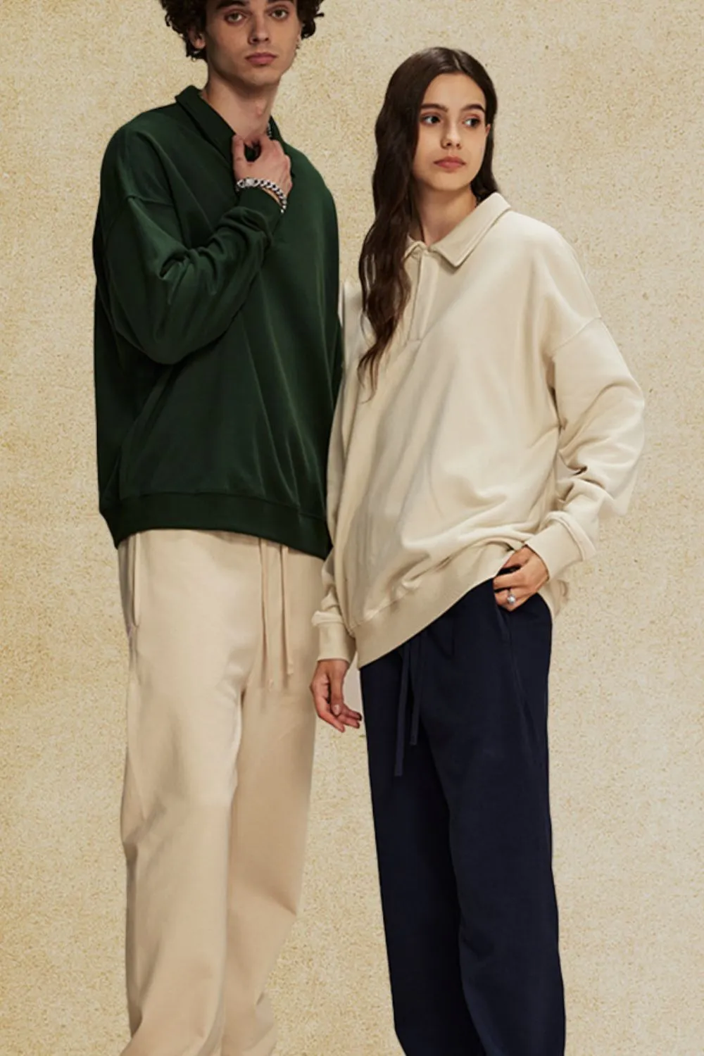 Men's Collared Neck Long Sleeve Polo, image 3