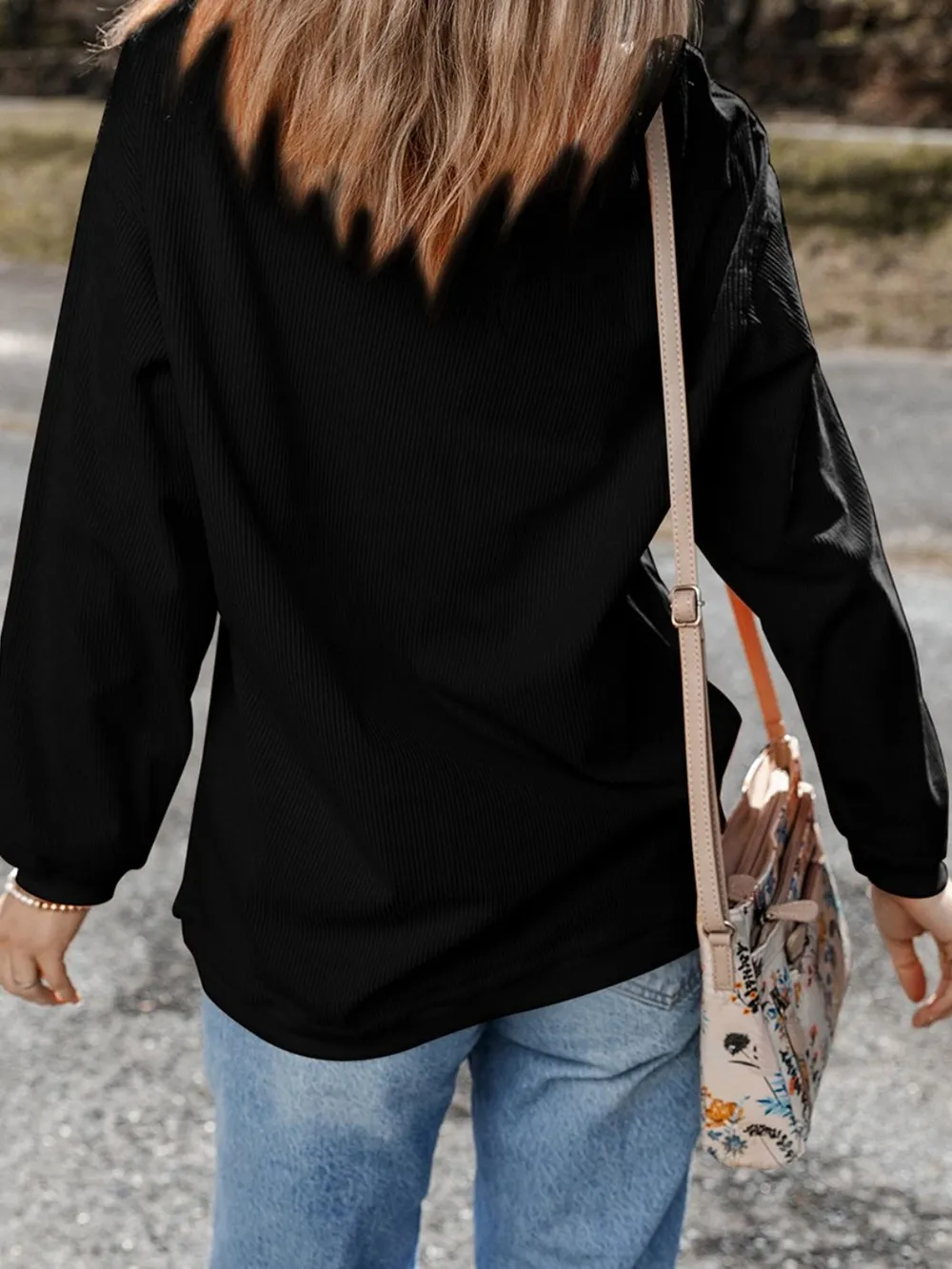 Sequin Round Neck Long Sleeve Sweatshirt, image 2