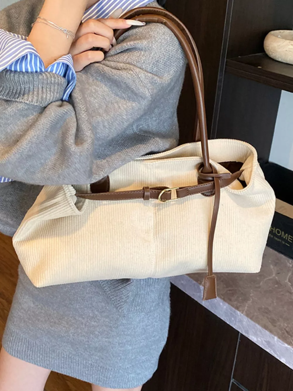 Buckle Decor Shoulder Bag, image 14