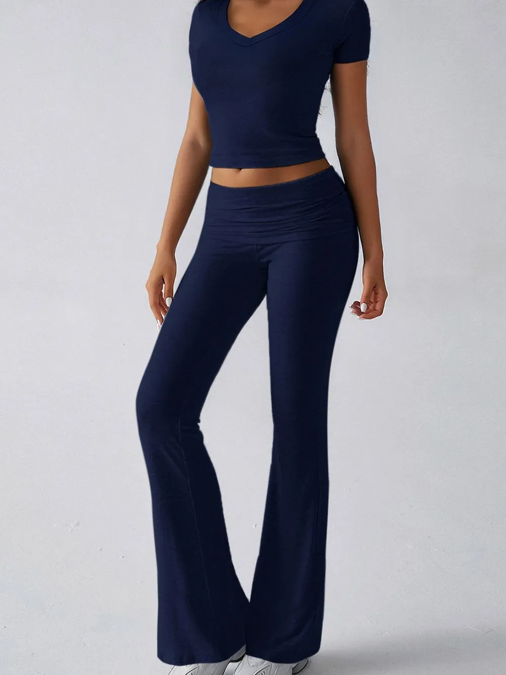 V-Neck Top and Bootcut Leggings Set, image 18