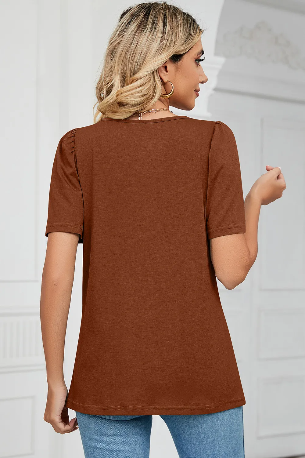 Square Neck Short Sleeve T-Shirt, image 19